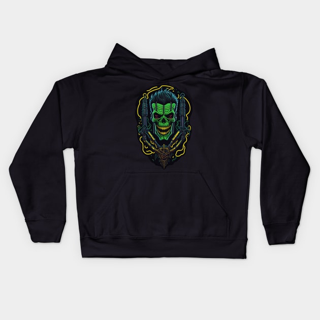 Cyborg Heads S02 D18 Kids Hoodie by Houerd